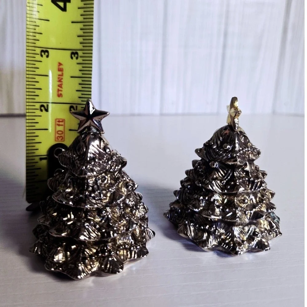 Godinger Silver Plated Christmas Trees Salt and Pepper‎ Shakers